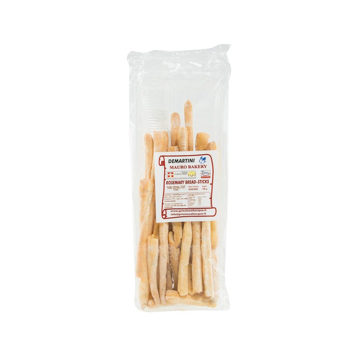 Rosemary breadsticks in clear bag, labeled PANETTERIA DEMARTINI