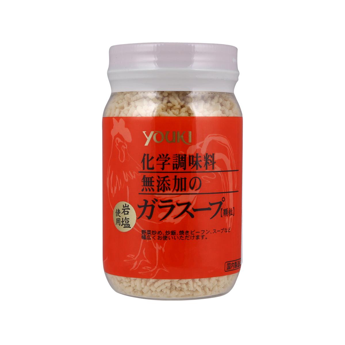 YOUKI chicken soup stock granules jar with red label and clear lid
