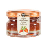 AGRIMONTANA strawberry extra jam jar, 42 g, front label with fruit