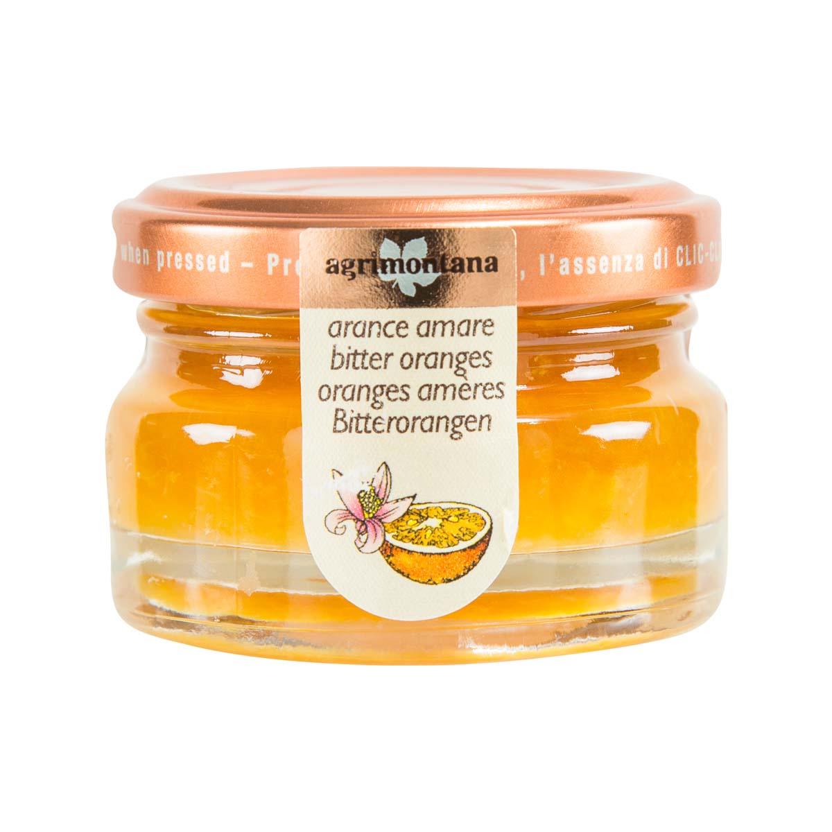 AGRIMONTANA bitter orange marmalade with peel in a glass jar, 42g