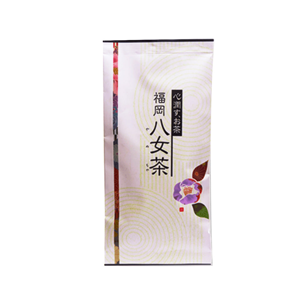 HOSHINO Yame green tea pouch, 100g, standing foil package with leaf illustration