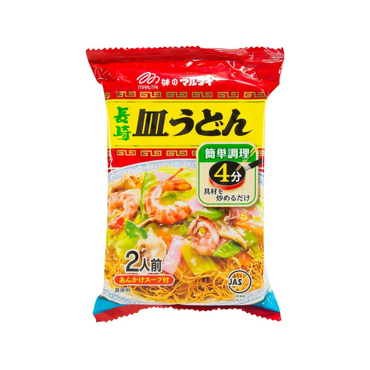 MARUTAI Nagasaki fried noodle bag, red and yellow packaging with shrimp and vegetables