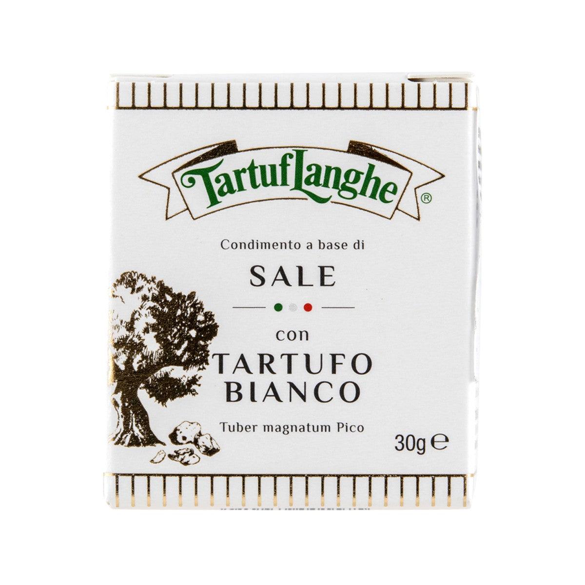 Truffle salt with white truffle box, 30 g, TARTUFLANGHE front label