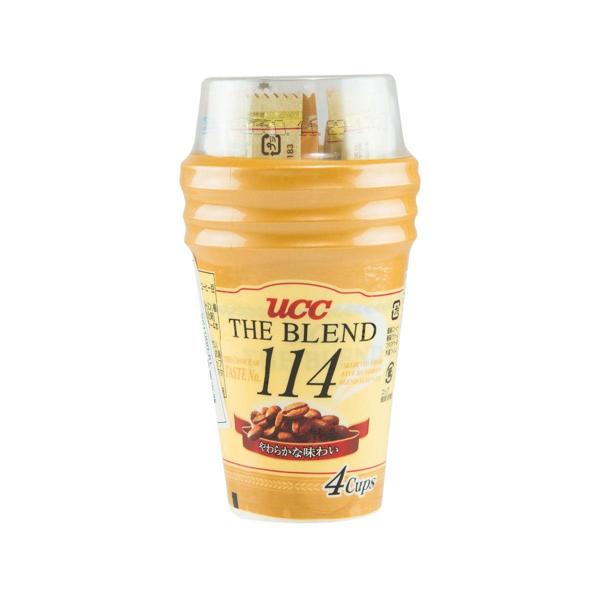 UCC instant coffee blend 114 cup-ready pouch, orange front label for 4 cups