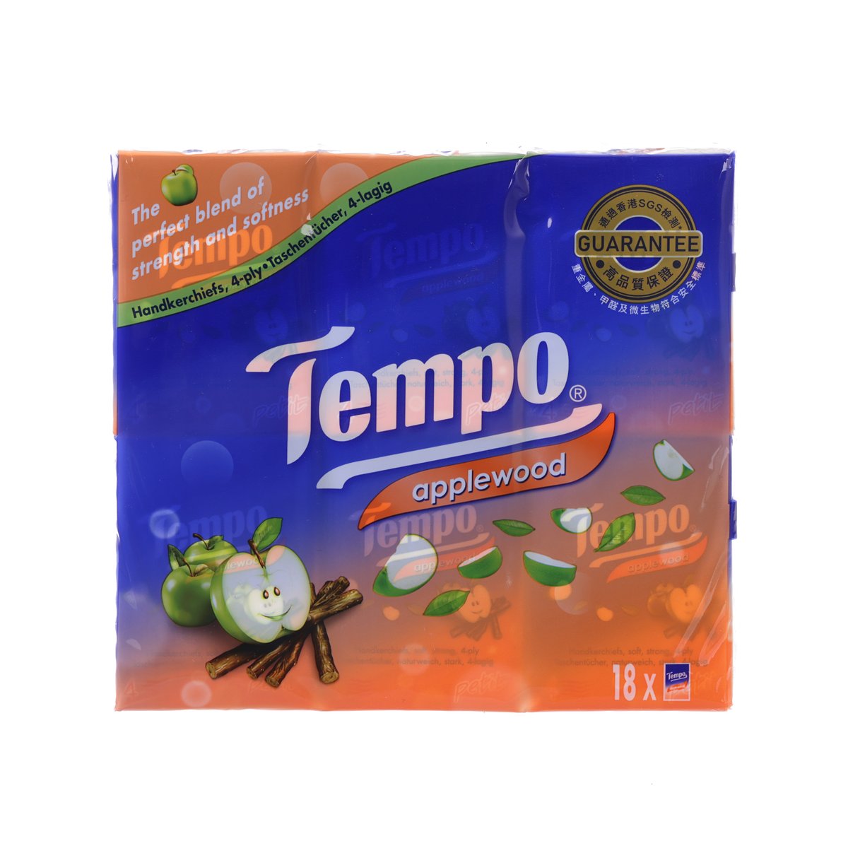 Tempo applewood tissue box, 18-count pack