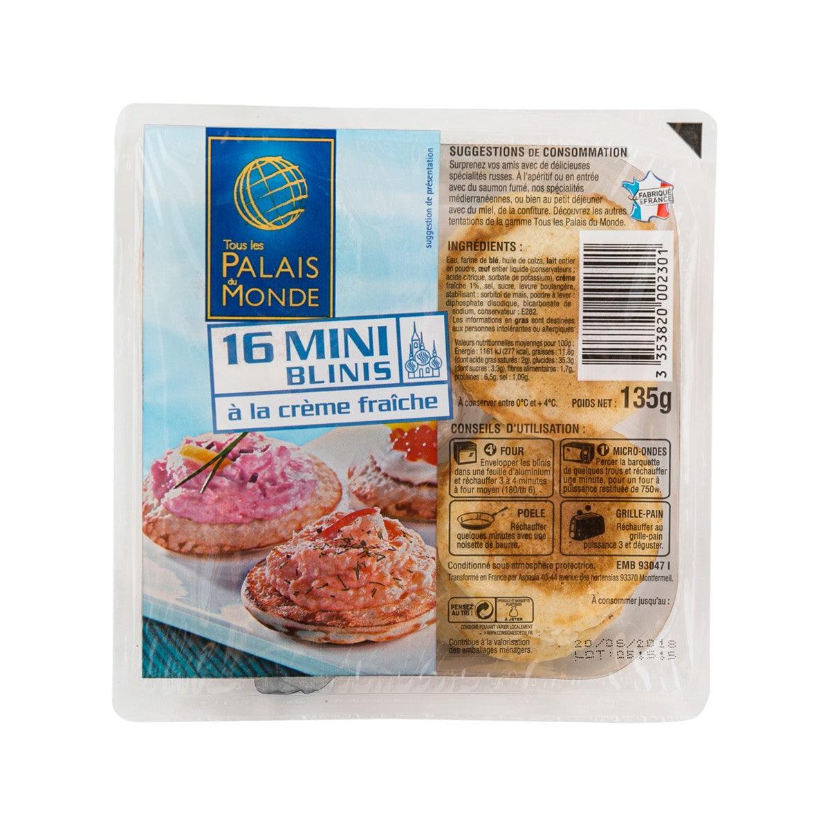 TOUS LES PALAIS DU MONDE 16 mini blini cocktail pancakes, 135 g package
