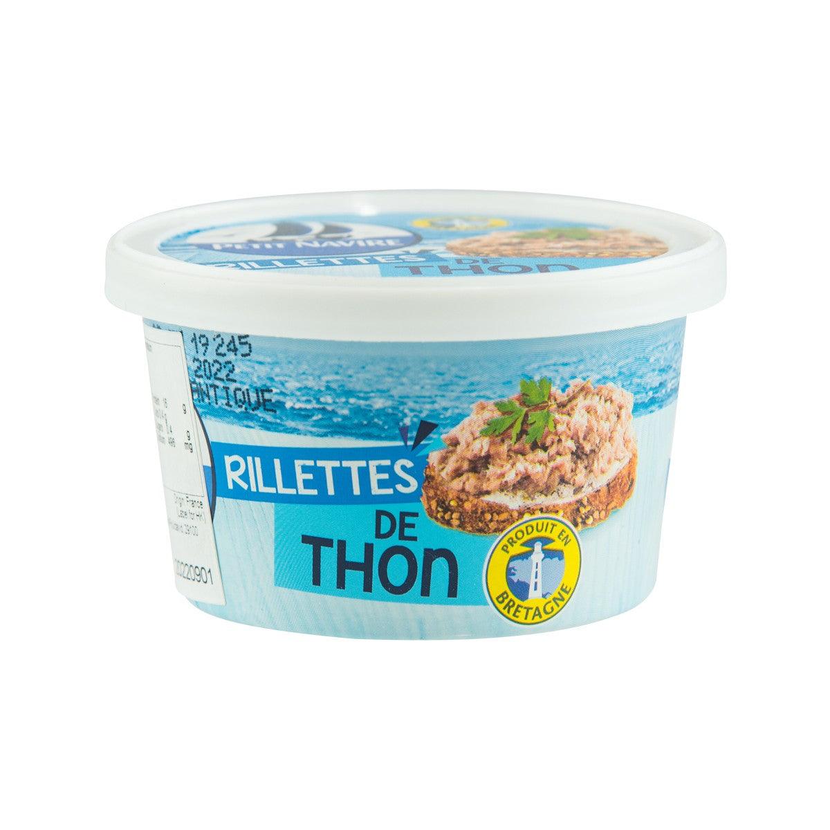 PETIT NAVIRE tuna rillettes tub with blue label and white lid, 125 g