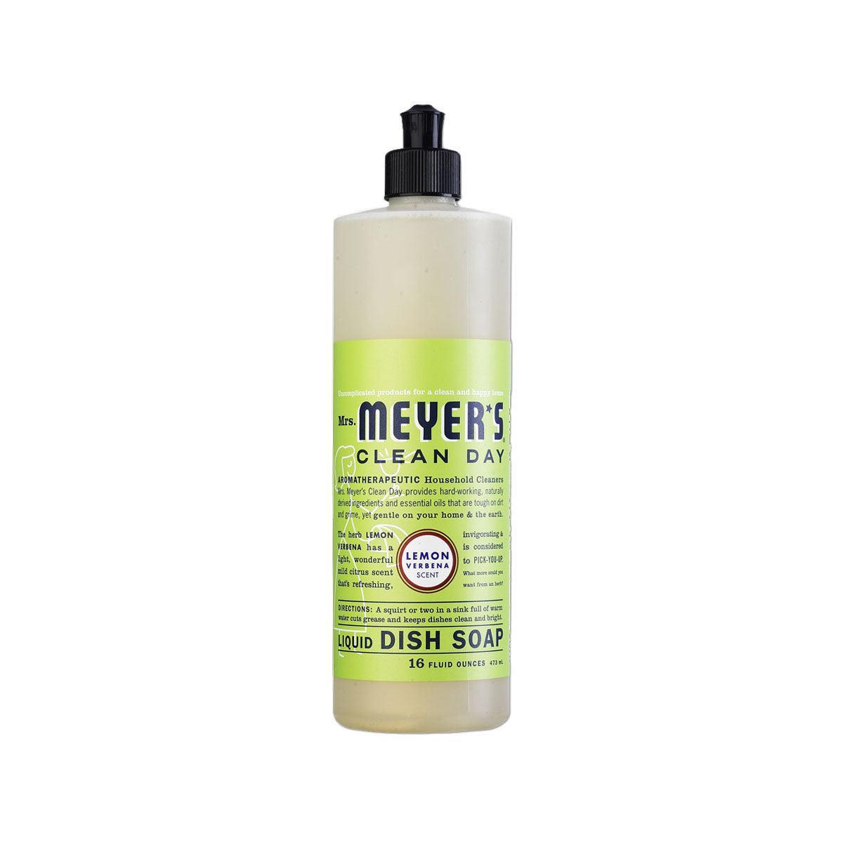 MRS. MEYERS Clean Day liquid dish soap bottle, lemon verbena, 16 fl oz