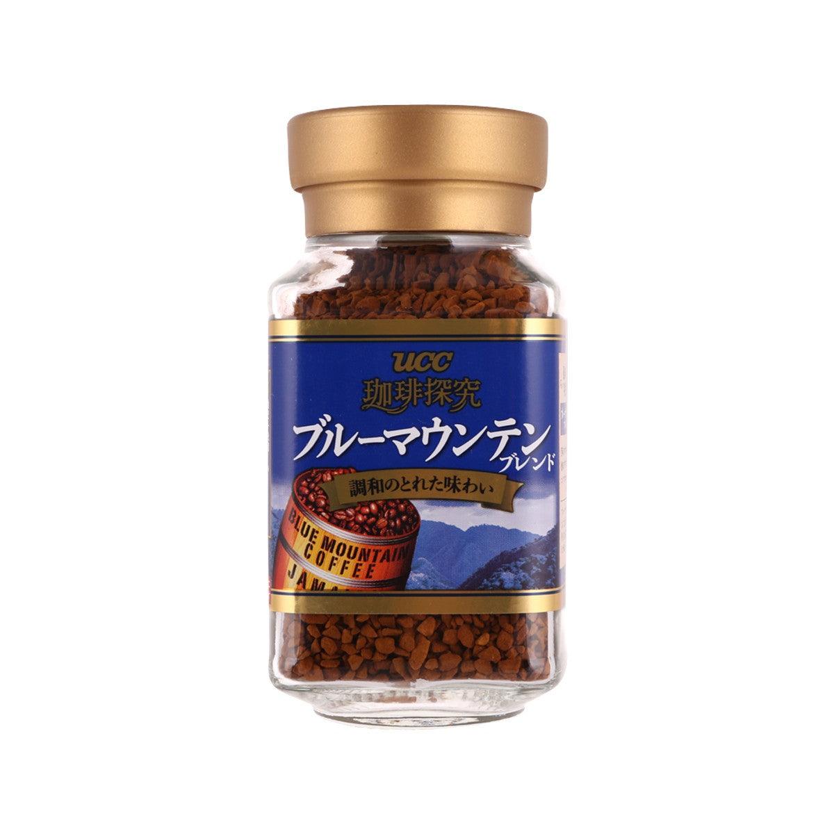UCC Blue Mountain coffee blend jar with blue label