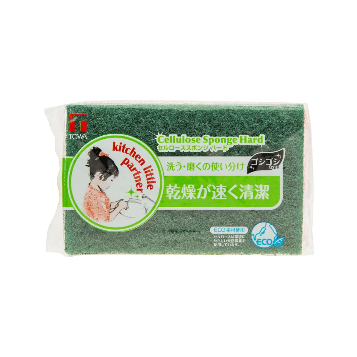Green rectangular kitchen sponge pad