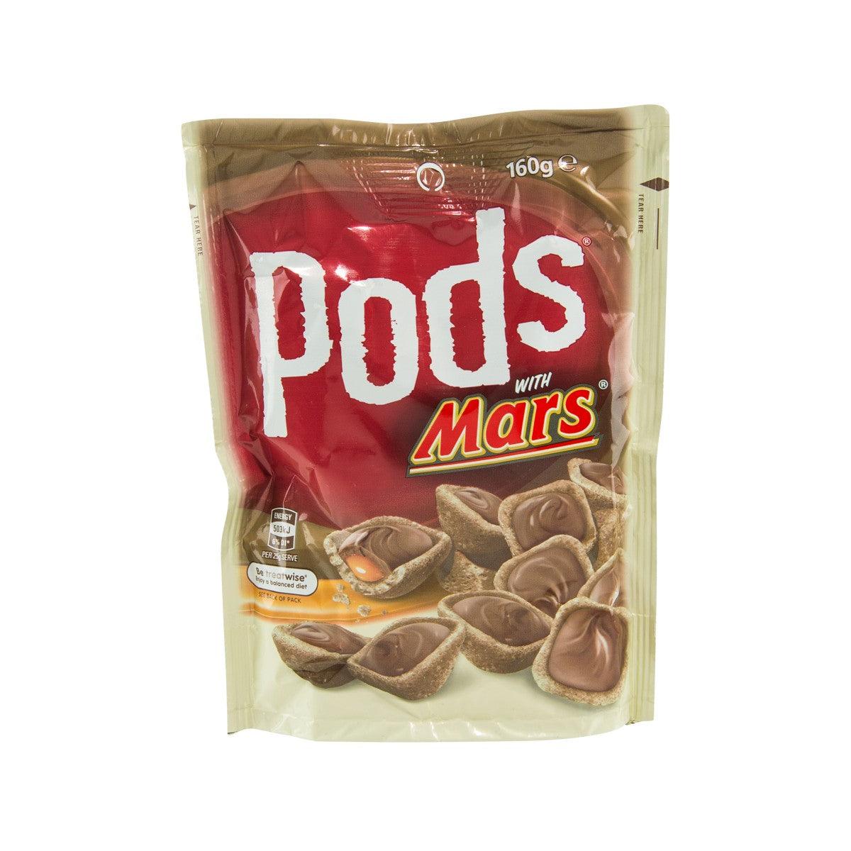 Chocolate biscuit wafer pouch with PODs and Mars logos, caramel & milk chocolate, 160g
