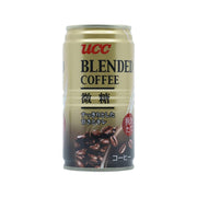 UCC blended coffee drink can, low sugar, 185g, front label with coffee beans