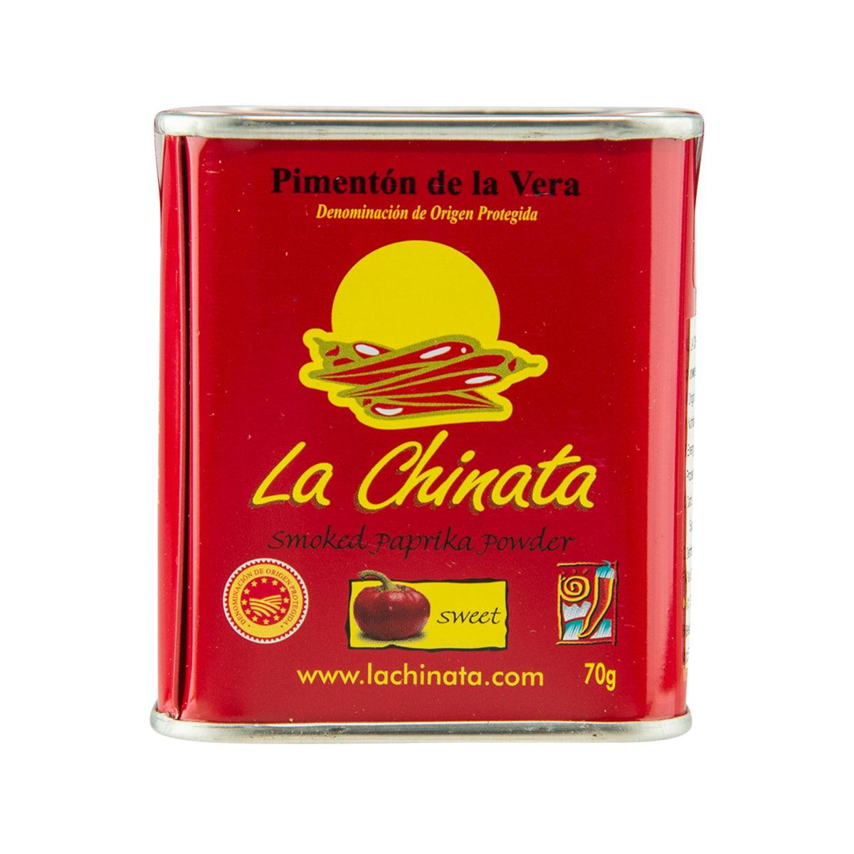 LA CHINATA smoked paprika powder tin, sweet, 70g red metal can
