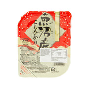 Instant koshihikari rice pouch, red and beige with Japanese text and seal