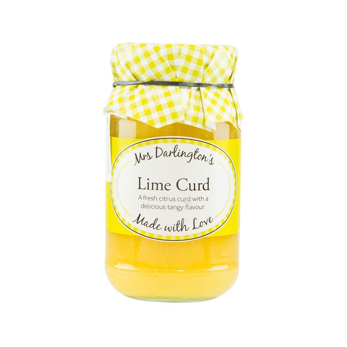 Mrs Darlington's lime curd jar (320g) with gingham ribbon and front label