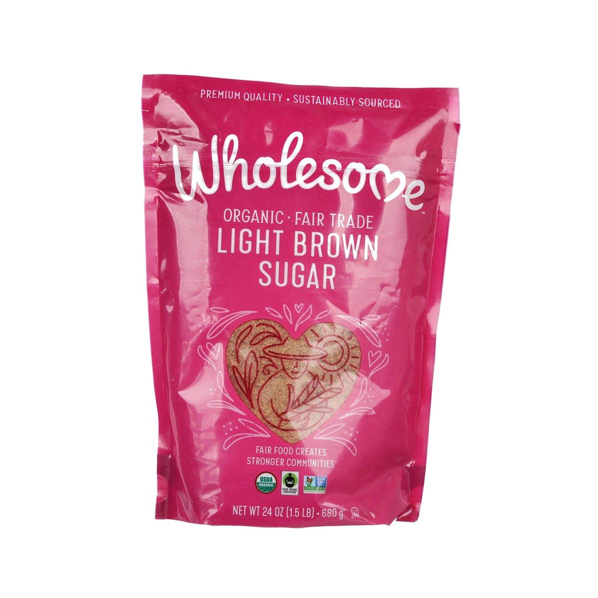 Organic light brown sugar pouch, 680 g, sealed bag front