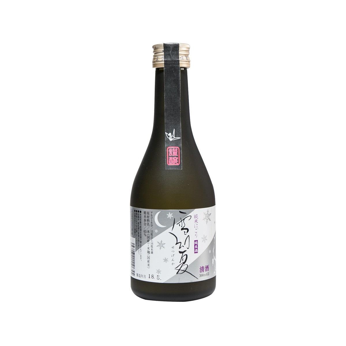 HACHITSURU Setsugenka Junmai Nigori nigori sake bottle, dark green glass, 300 mL
