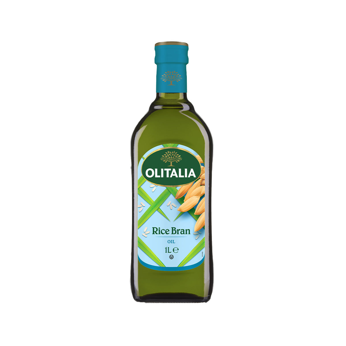 OLITALIA rice bran oil 1L bottle with blue cap and green label