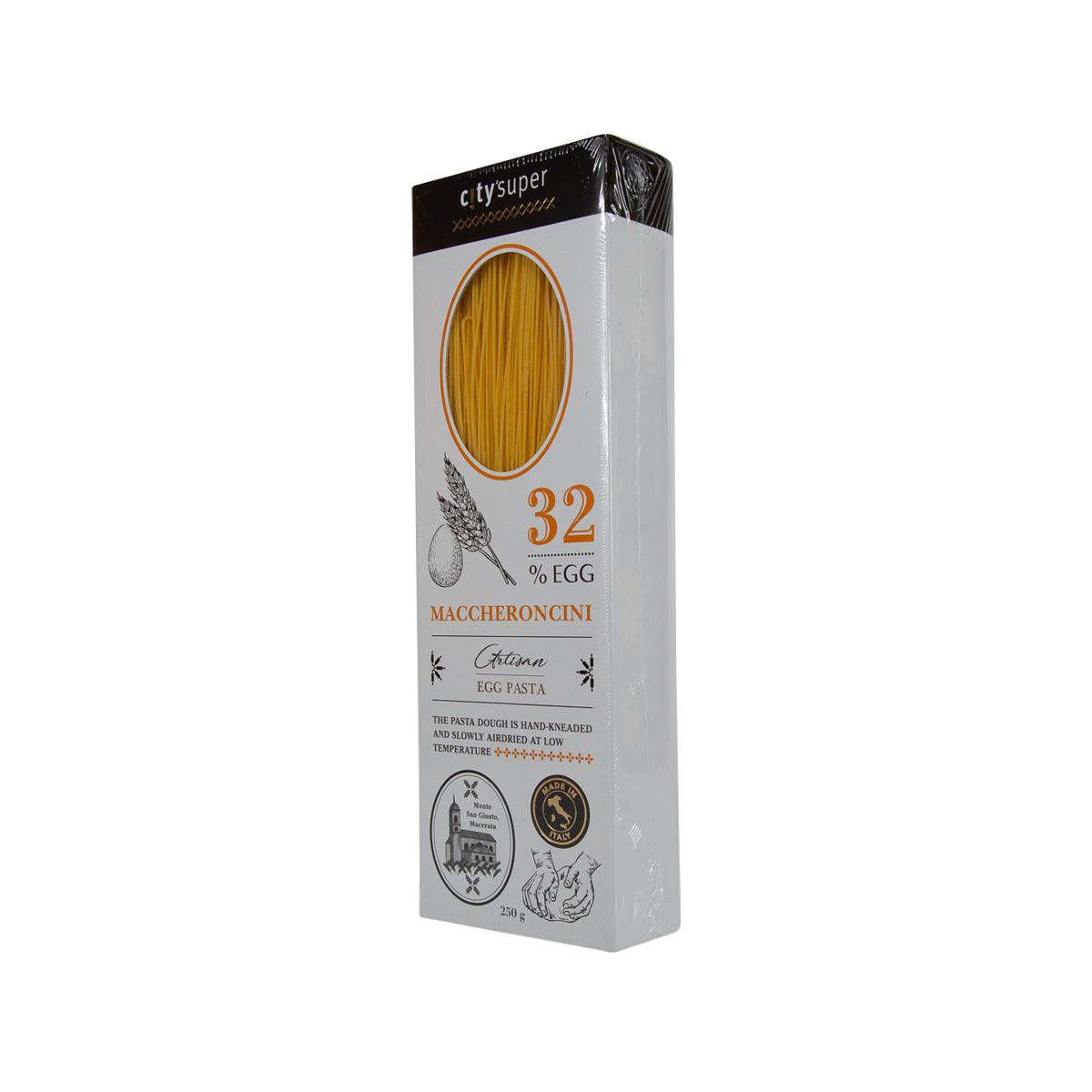 Egg pasta macaroncini package with window, 32% egg, CITYSUPER brand