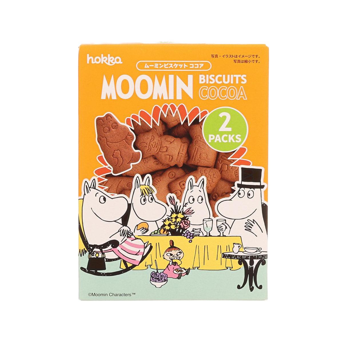 Cocoa flavor Moomin biscuits box, 2 packs with character illustrations