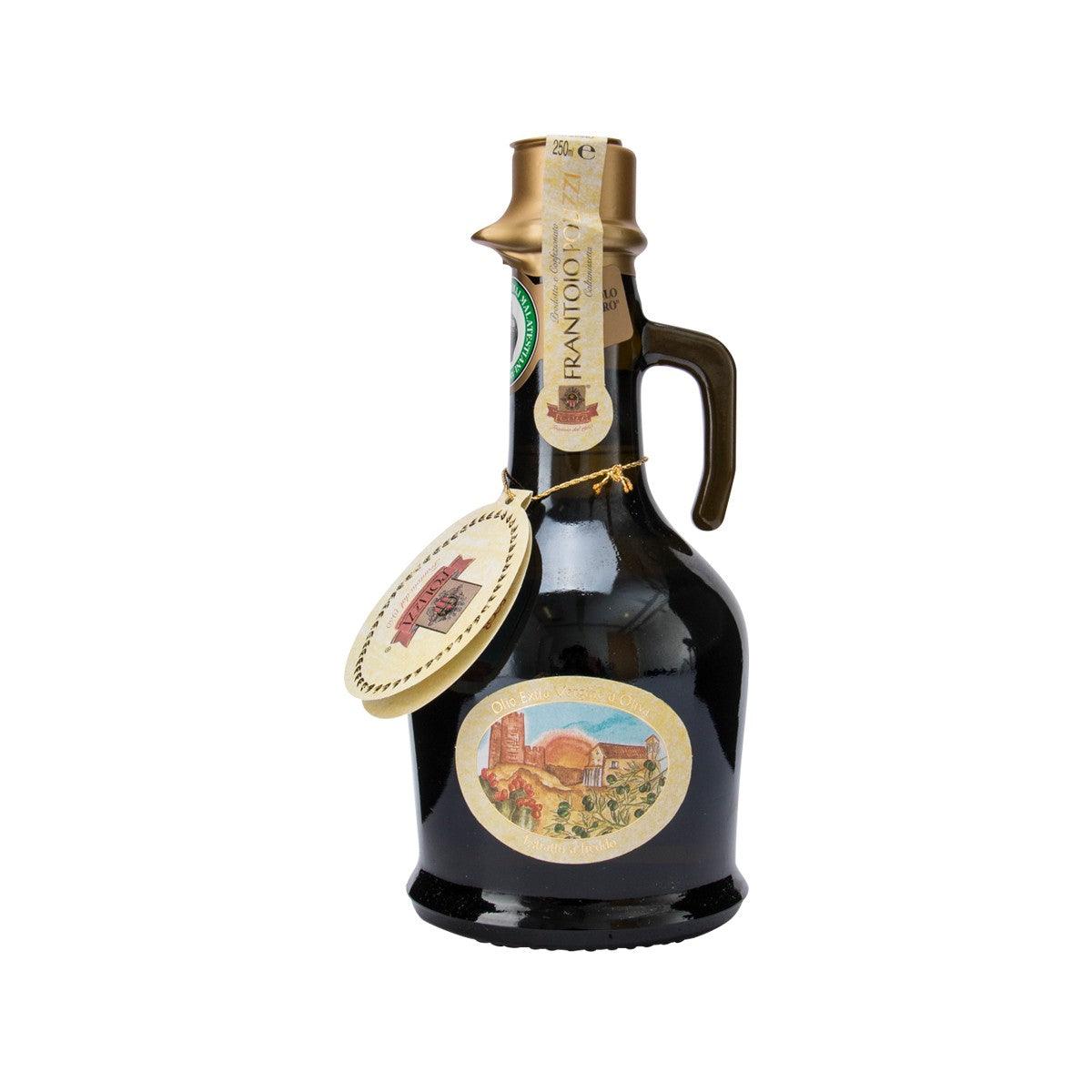 POLIZZI extra virgin olive oil carafe bottle with handle and cork stopper