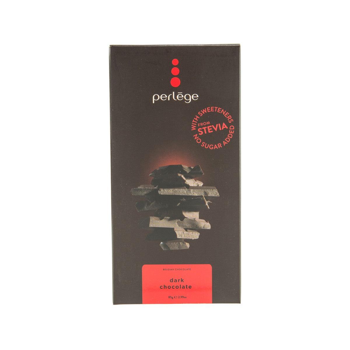 PERLEGE dark chocolate bar box with stevia, no sugar added, 85g