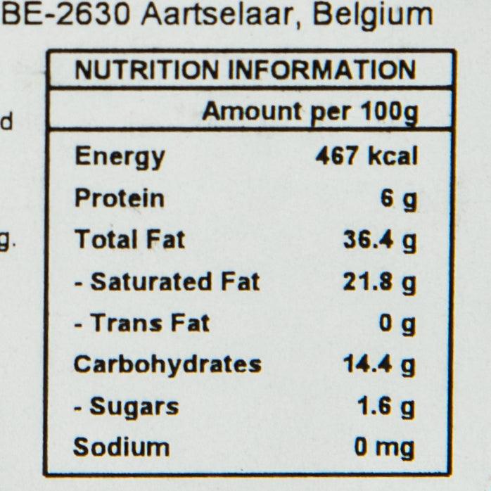 Nutrition information panel: energy, protein, fat, carbs, sugars, sodium