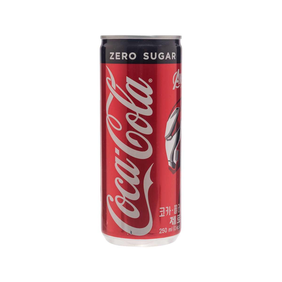Coca-Cola Coke Zero Zero Sugar 250 mL slim can, red and black front label