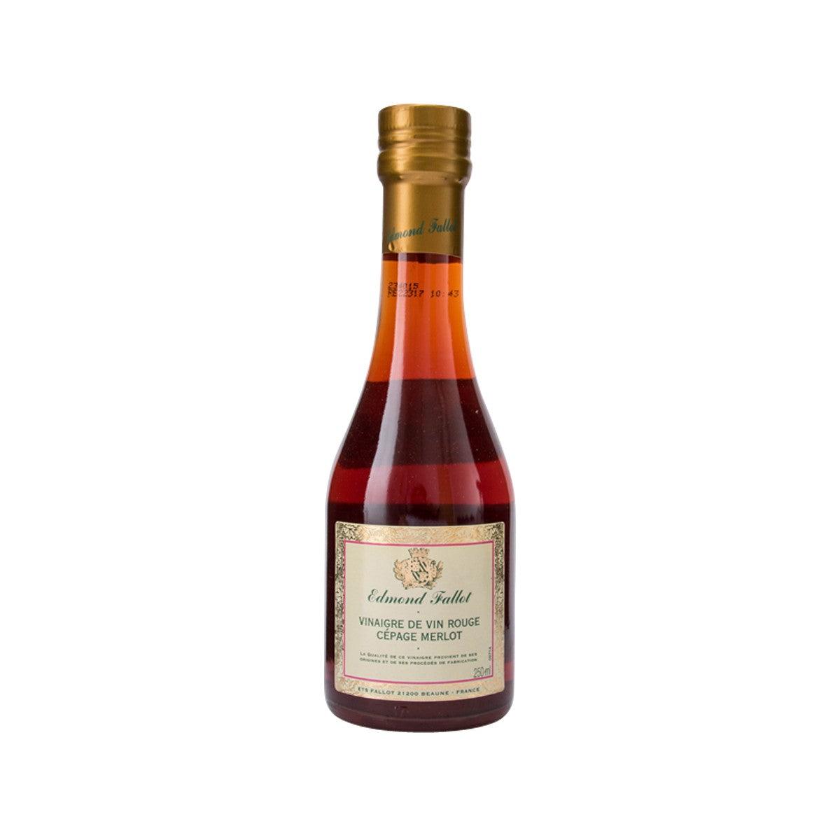 EDMOND FALLOT red wine vinegar bottle with Merlot grape label, 250 mL