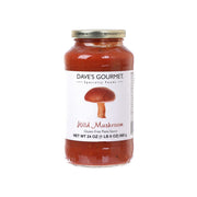 DAVE'S GOURMET wild mushroom pasta sauce jar, 680g glass with red label