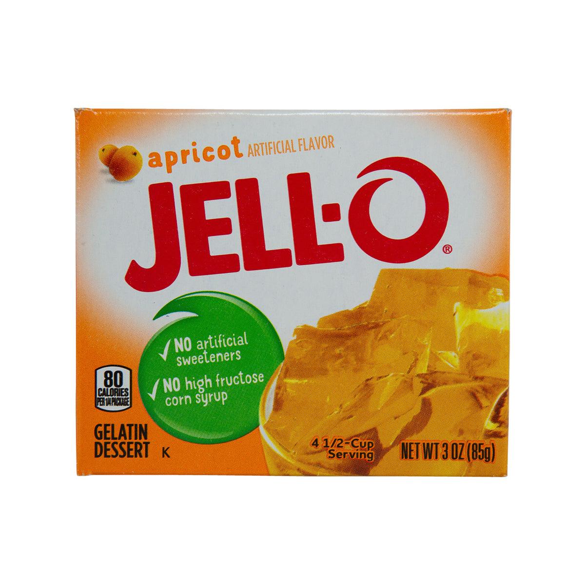 JELL-O apricot gelatin dessert mix box, 3 oz (85 g)