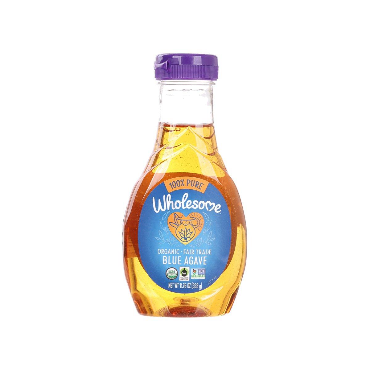 Organic blue agave low glycemic sweetener bottle, 333 g, purple cap