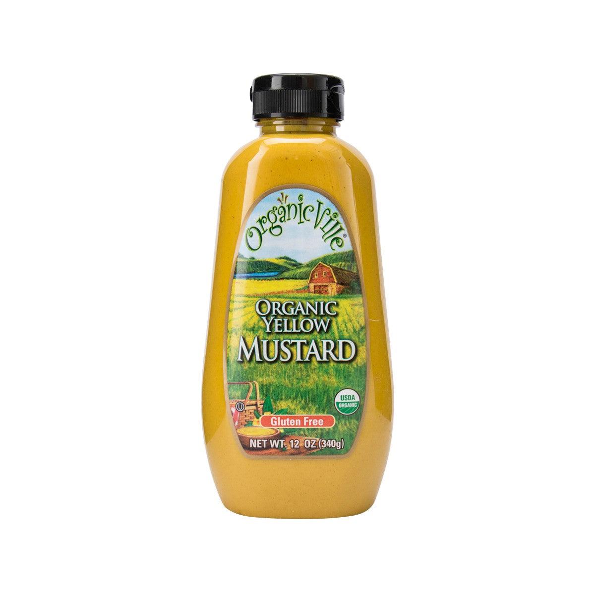 ORGANIC VILLE Organic yellow mustard squeeze bottle, 340 g