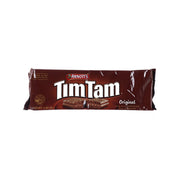 Chocolate sandwich biscuit package with Arnott's TimTam Original front