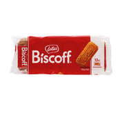 Lotus Biscoff biscuit 186g pack, red sleeve with biscuit graphic