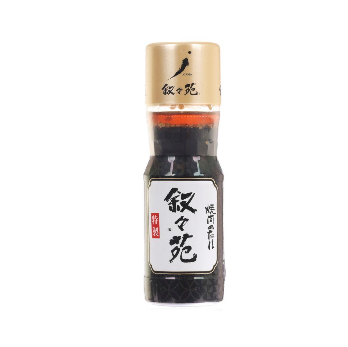 JOJOEN yakiniku BBQ sauce bottle, dark sauce in clear squeeze bottle with front label