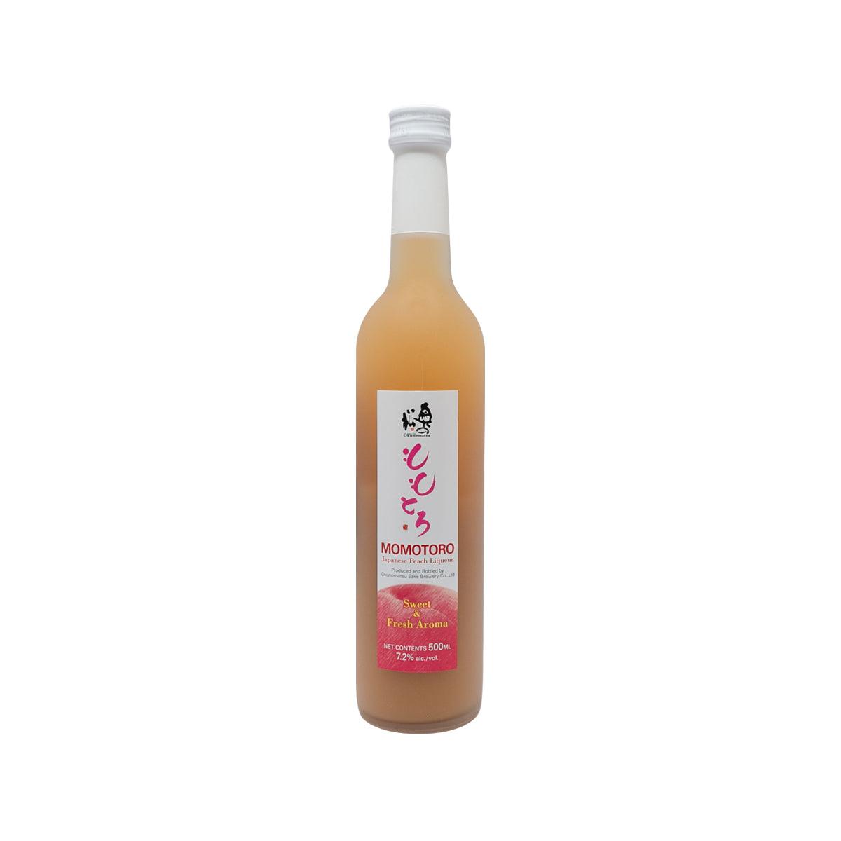 OKUNOMATSU Momotoro peach liqueur bottle, 500 mL
