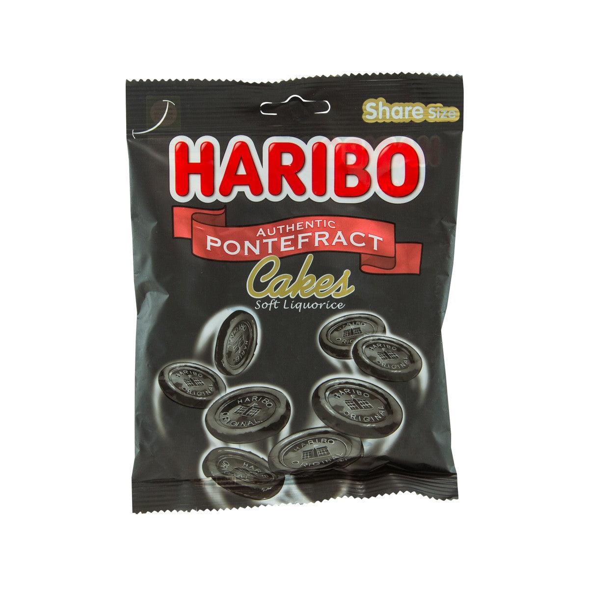 HARIBO Pontefract Cakes liquorice sweets bag with dark cake coin candies
