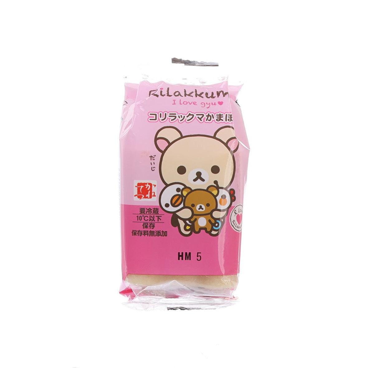 KANETETSU Korilakkuma shaped steamed fish cake 65g, pink package with bear face