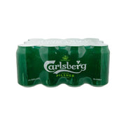 CARLSBERG Danish Pilsner beer 12-pack, green cans, 330 mL each