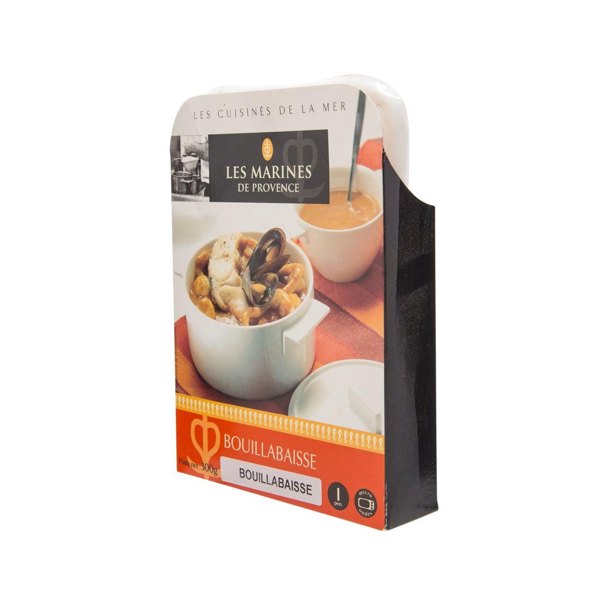 Les Marines de Provence bouillabaisse 300g box, side view with bowl soup image