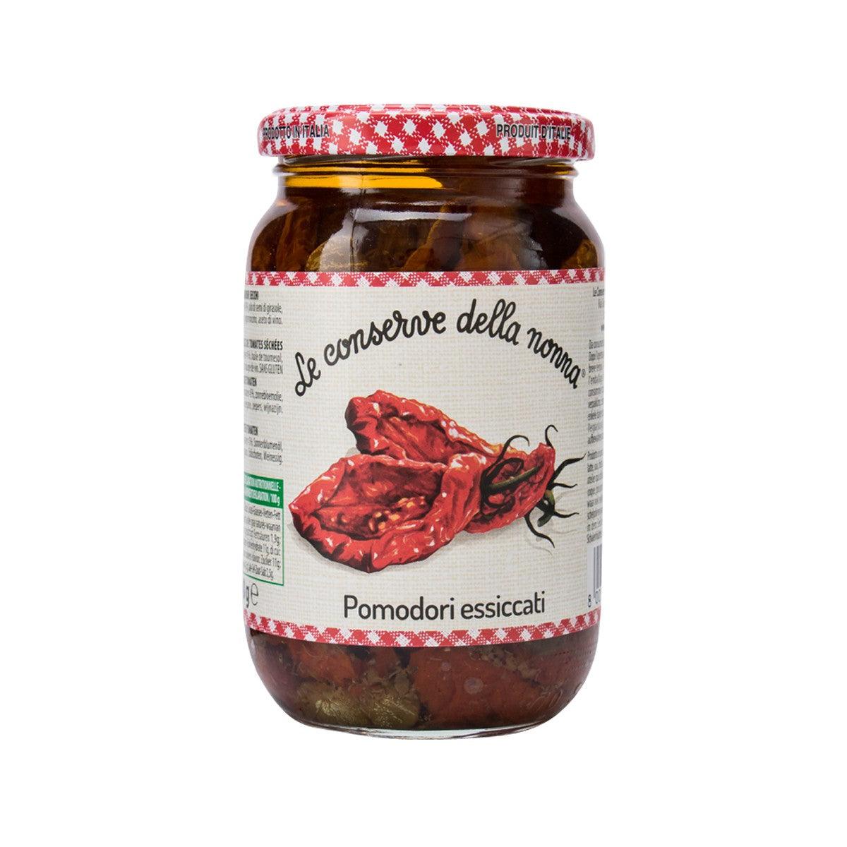 Jar of dried tomatoes in sunflower oil with capers and herbs, 340g