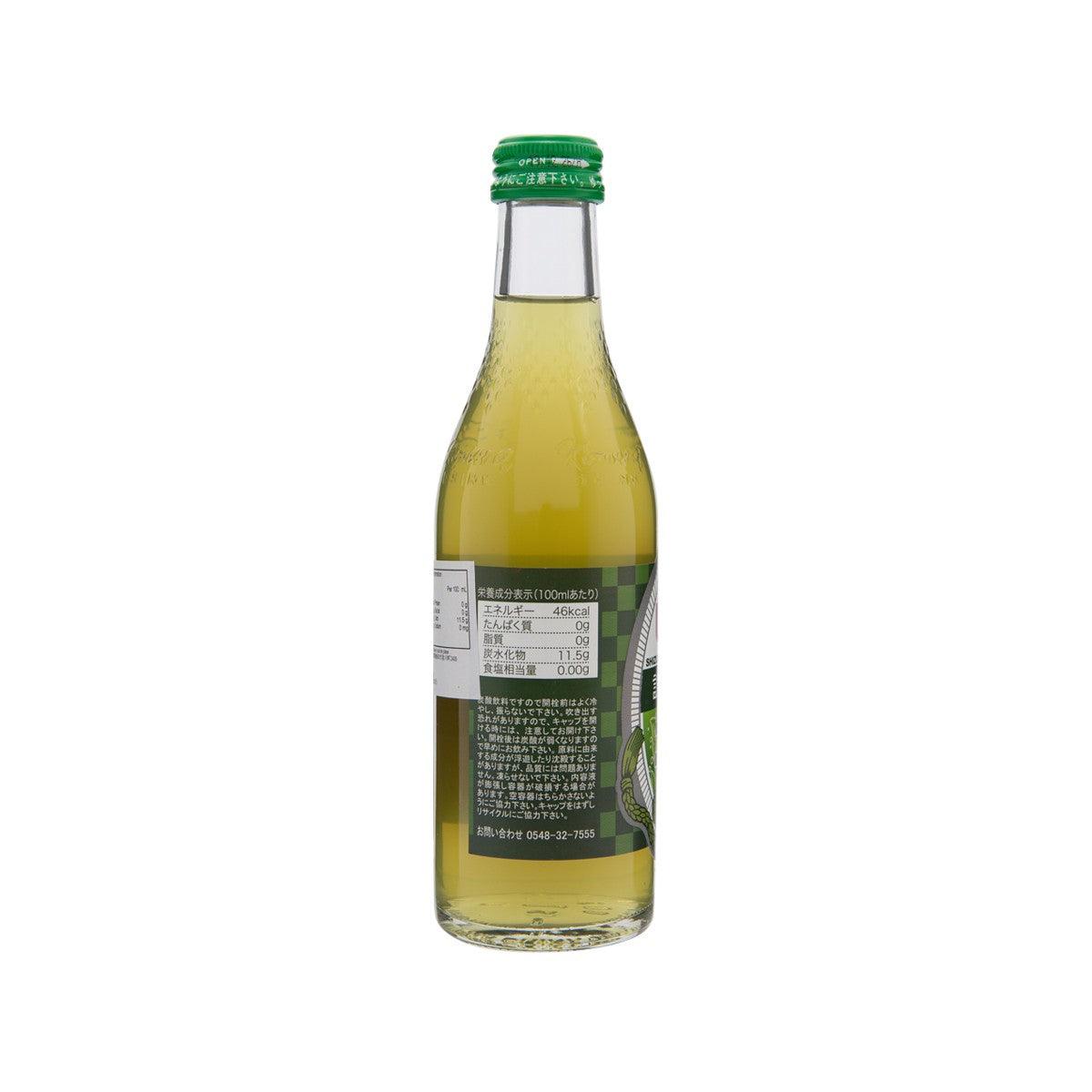 KIMURA DRINK green tea cola bottle, side label view with green cap