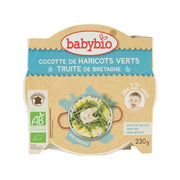 Organic baby food pouch with trout and green beans, 230 g