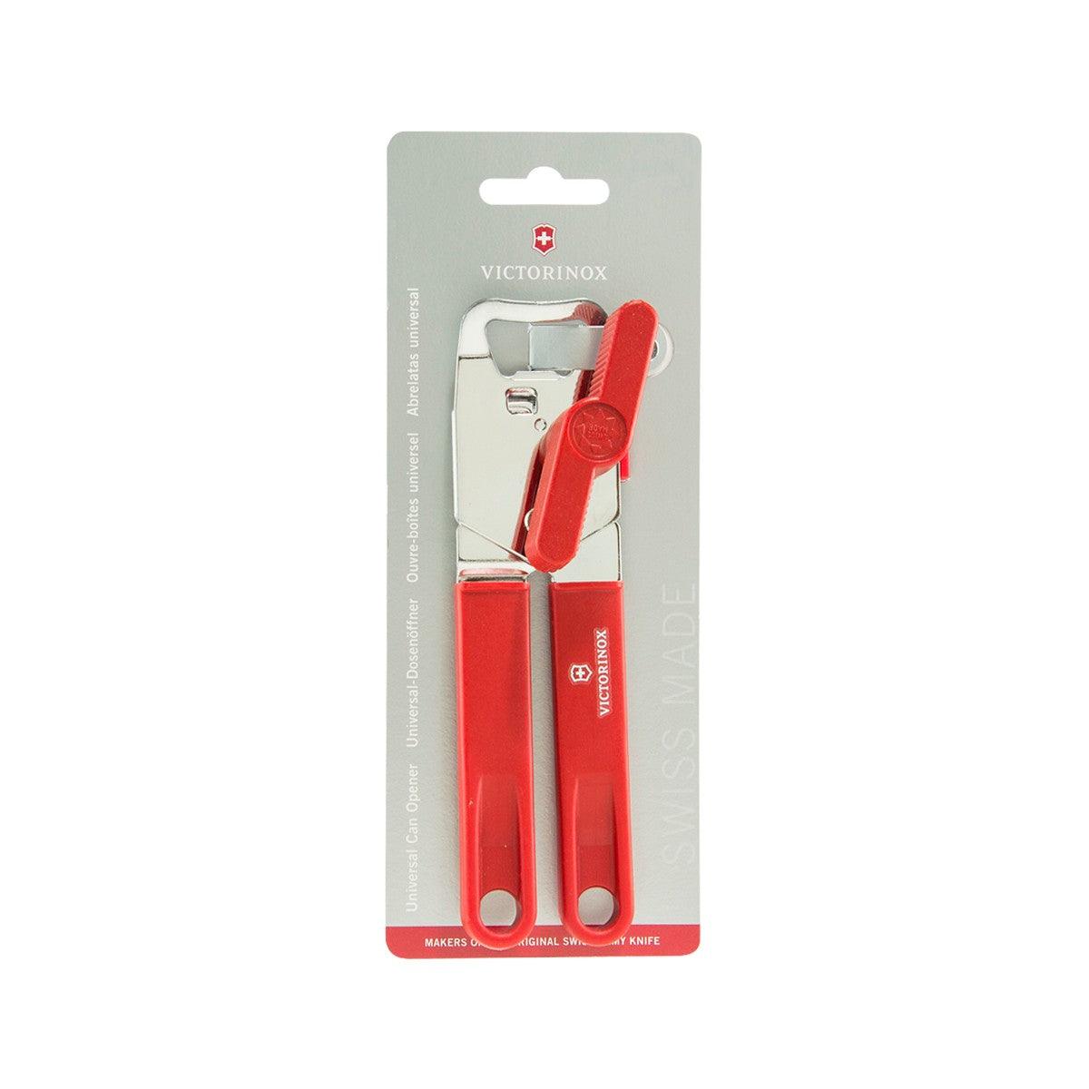 VICTORINOX universal can opener, red handheld tool with lever
