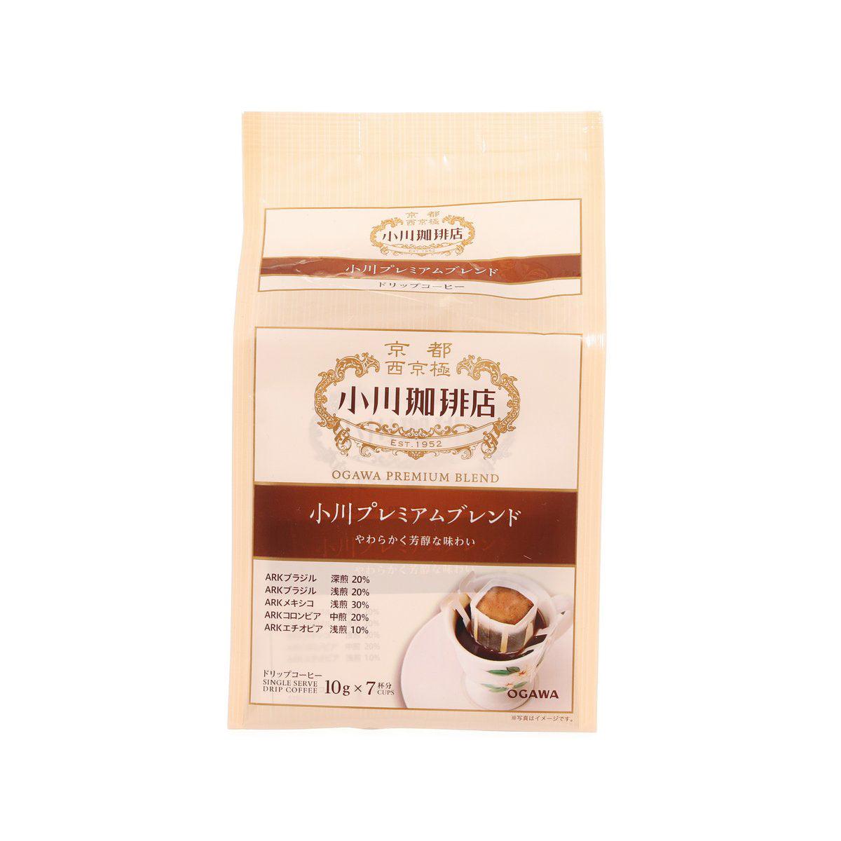 OGAWA Premium Blend drip coffee sachet, 70g pack with front label and window