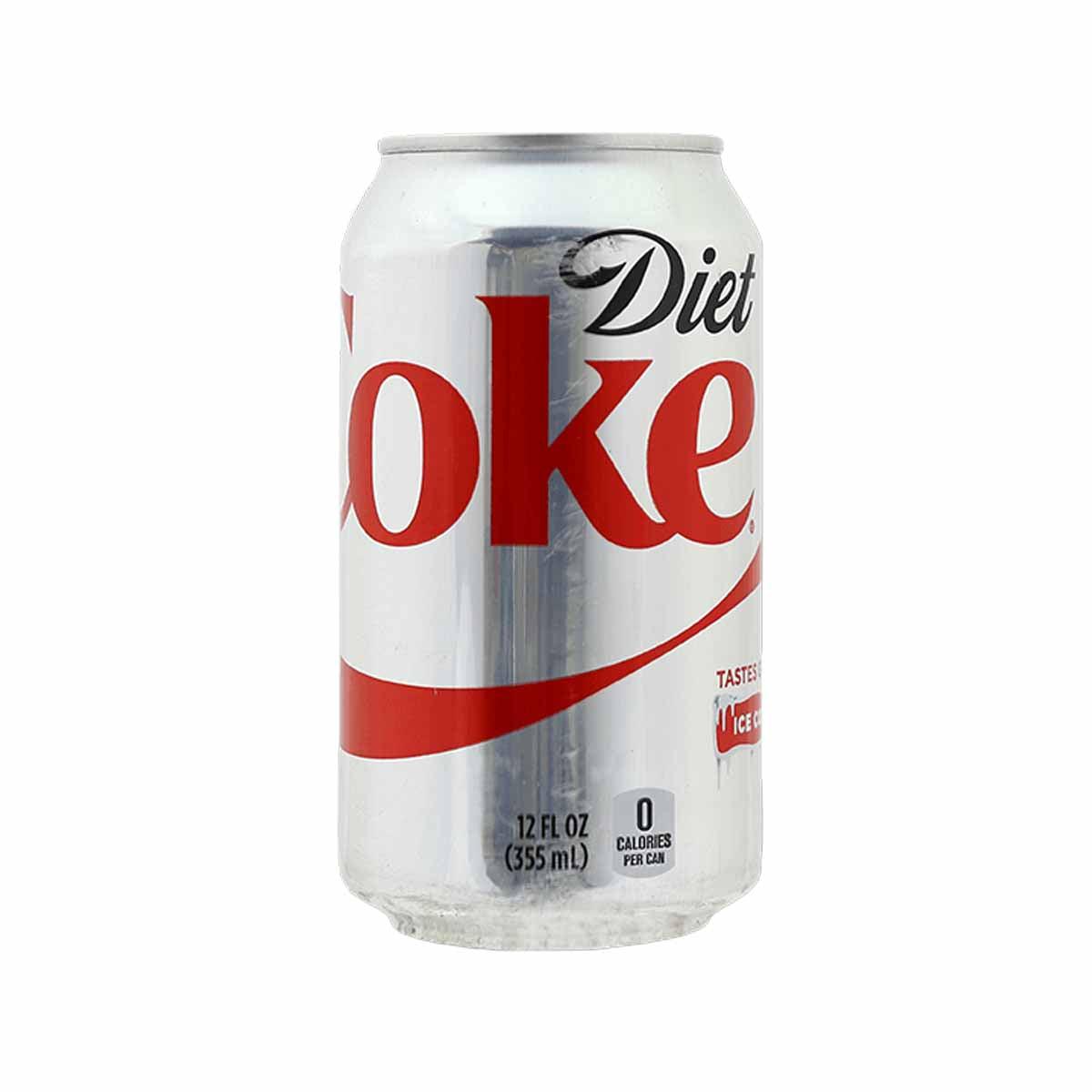 Diet Coke 355 mL aluminum can with red and black label