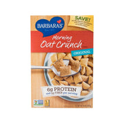 BARBARA'S oat crunch cereal box, original, with spoon and oat clusters