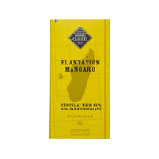 Dark chocolate bar in yellow CLUIZEL Plantation Mangaro wrapper, 65% cocoa
