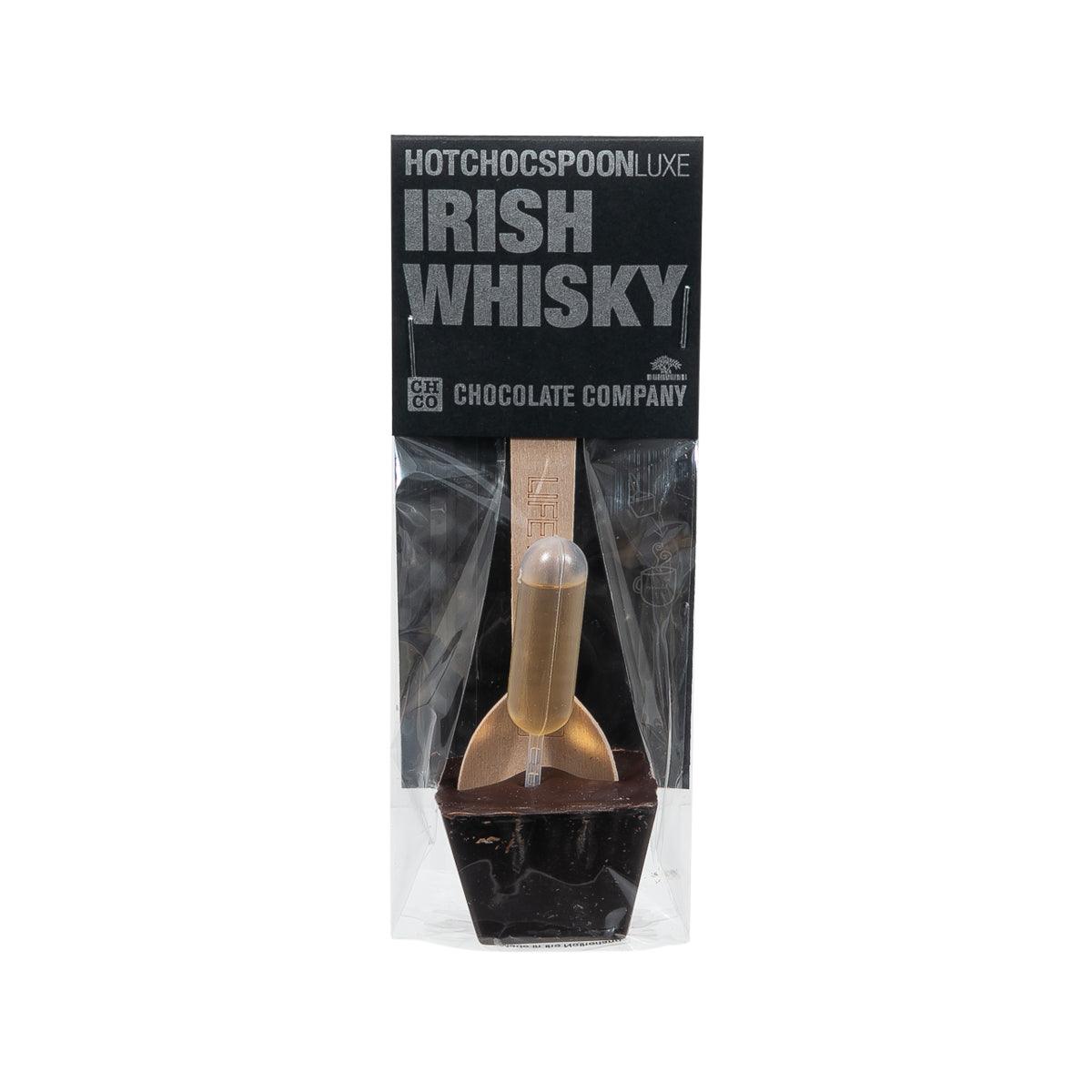 CHCO deluxe dark hot chocolate spoon, Irish whisky themed gift pack